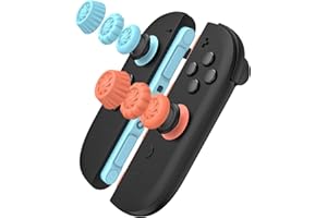 BAOYEMES Thumb Grips Compatible with Nintendo Switch 2/Pro (2025 Upgraded 6 PCS Anti-Slip Caps), Switch 2 Joystick Caps, Ergonomic Design, Enhanced Gaming Grip, Joycon Grip Button Cover Caps (Blue & Orange)