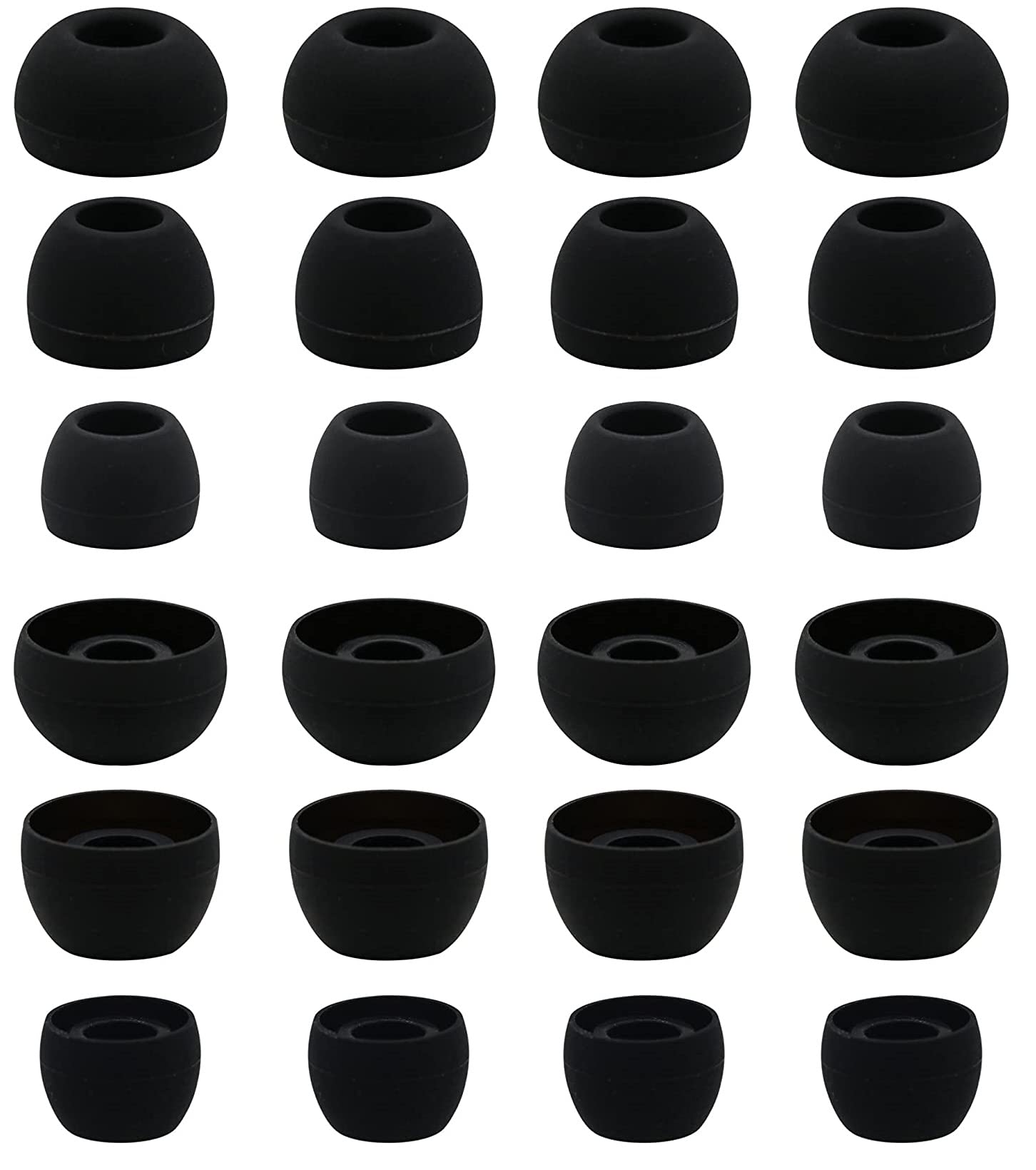 Photo 1 of BLLQ 12 Pairs Silicone Replacement Earbud Ear Buds Tips Compatible with Skullcandy Sesh Evo and Other 3.8mm to 5.5mm Nozzle Earbuds Earphones, S/M/L Black