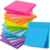 (18 Pads) Sticky Notes 3x3 inch, 9 Bright Colors Self-Stick Pads | School Supplies and Oﬃce Supplies, Easy to Post for Office, School, Home, Study &amp; Organization