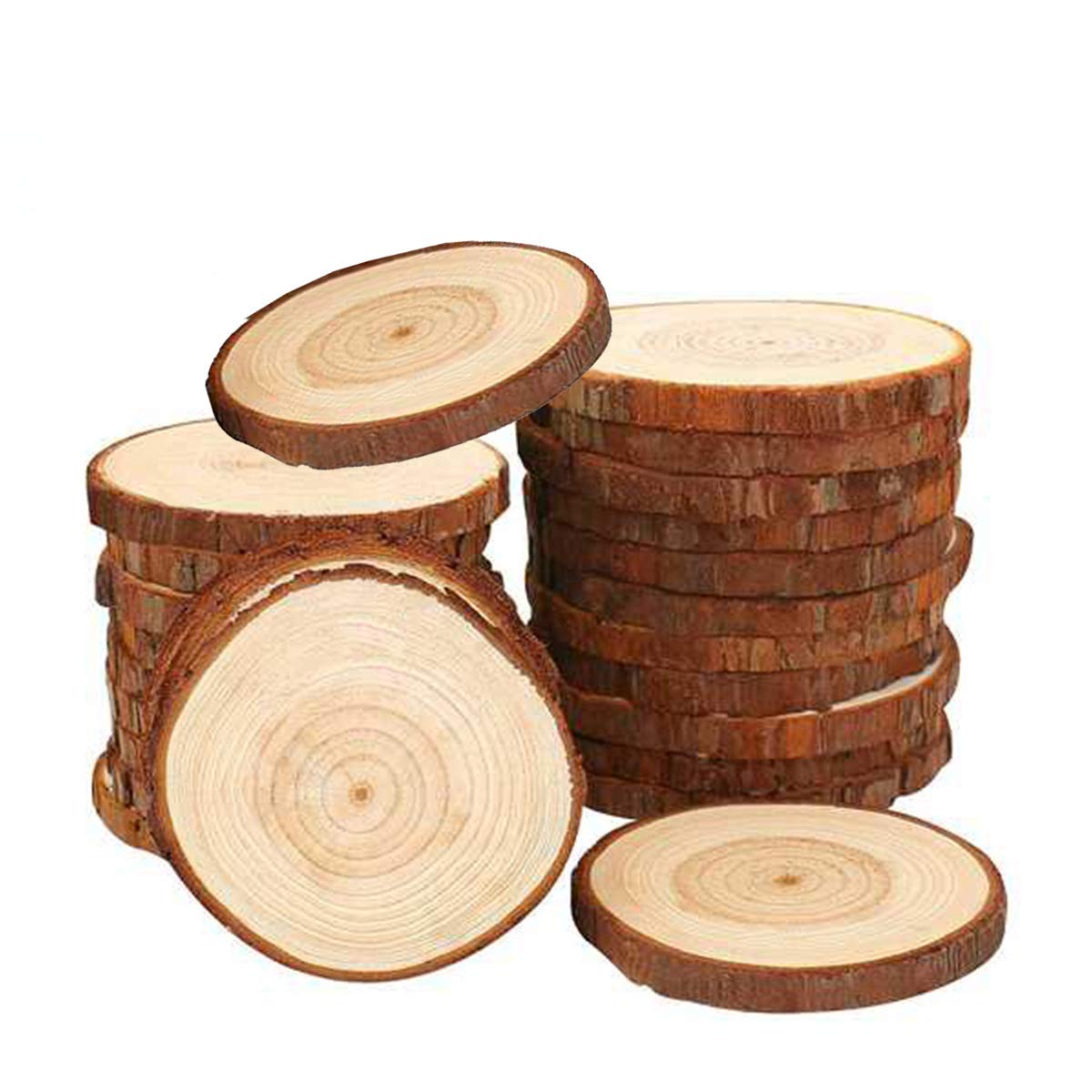 2pcs0 Natural Wooden Discs 5-6 cm Round Untreated Wood Log Discs Undrilled Wooden Circles Tree Disc Wood Discs Wood Decoration with Bark for DIY Crafts Christmas Decoration Wedding Table Decoration