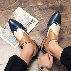 HuitJours Men Vintage Multicolor Monk Strap Loafer