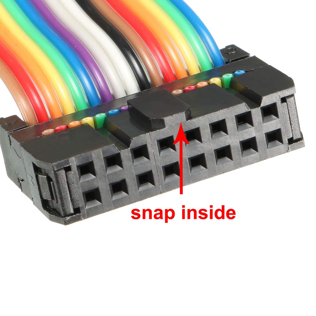 sourcing map IDC Rainbow Wire Flat Ribbon Cable 16 Pins 66cm Length 2.54mm Pitch Type-B, Rainbow Color, 16P-66cm - Image 5