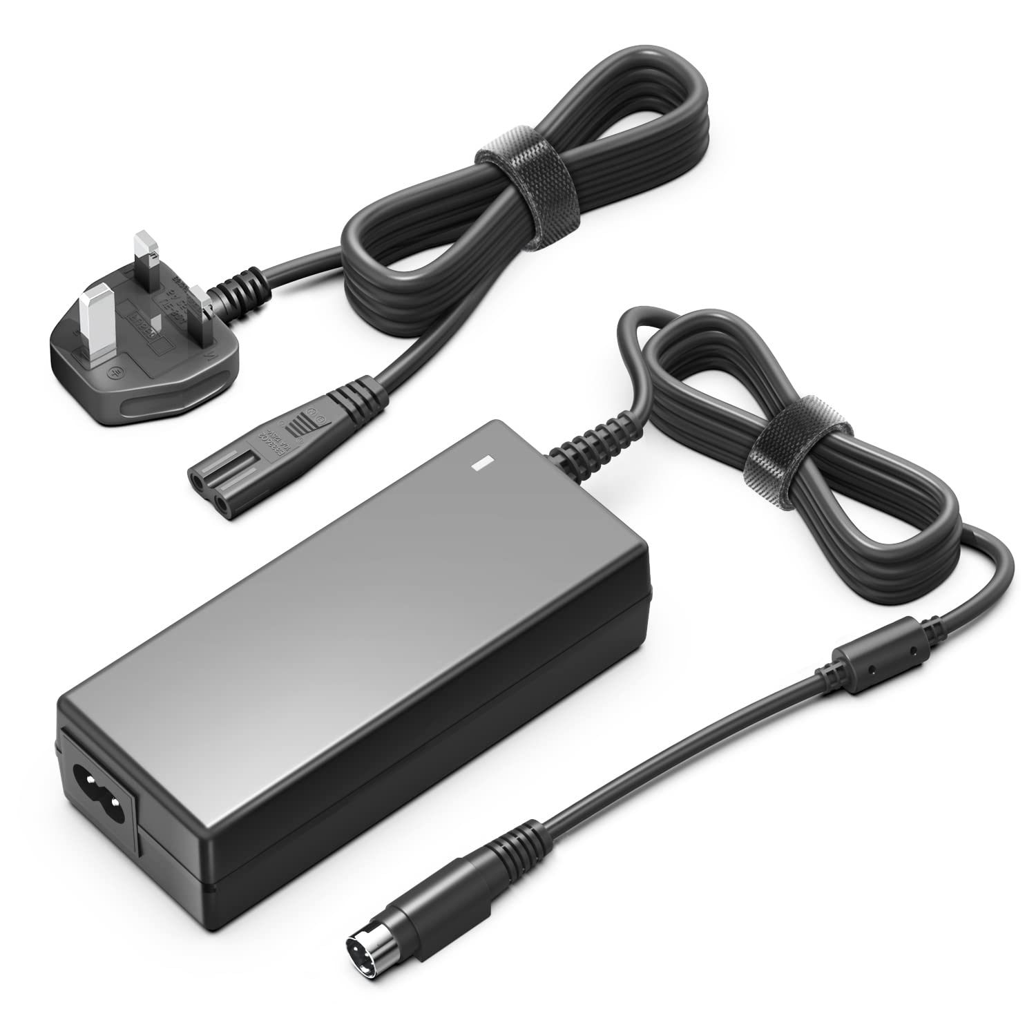 TAIFU 24V 4Pin Power Supply Adapter Compatible with Thrustmaster T-GT TGT II TGTII Force Feedback Racing Wheel Servo Base 4169099 96W DC24V 4A 4PIN Thrustmaster Power Cable Cord Charger