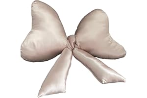 Luxape Bow Pillow - Big Bow Throw Pillow - Bow Shaped Pillow - Silky Satin - Coquette Decor - Bow Room Decor - Pink Bow Pillow - Bow Nursery Decor - Pink Room Decor (Ballet Pink)