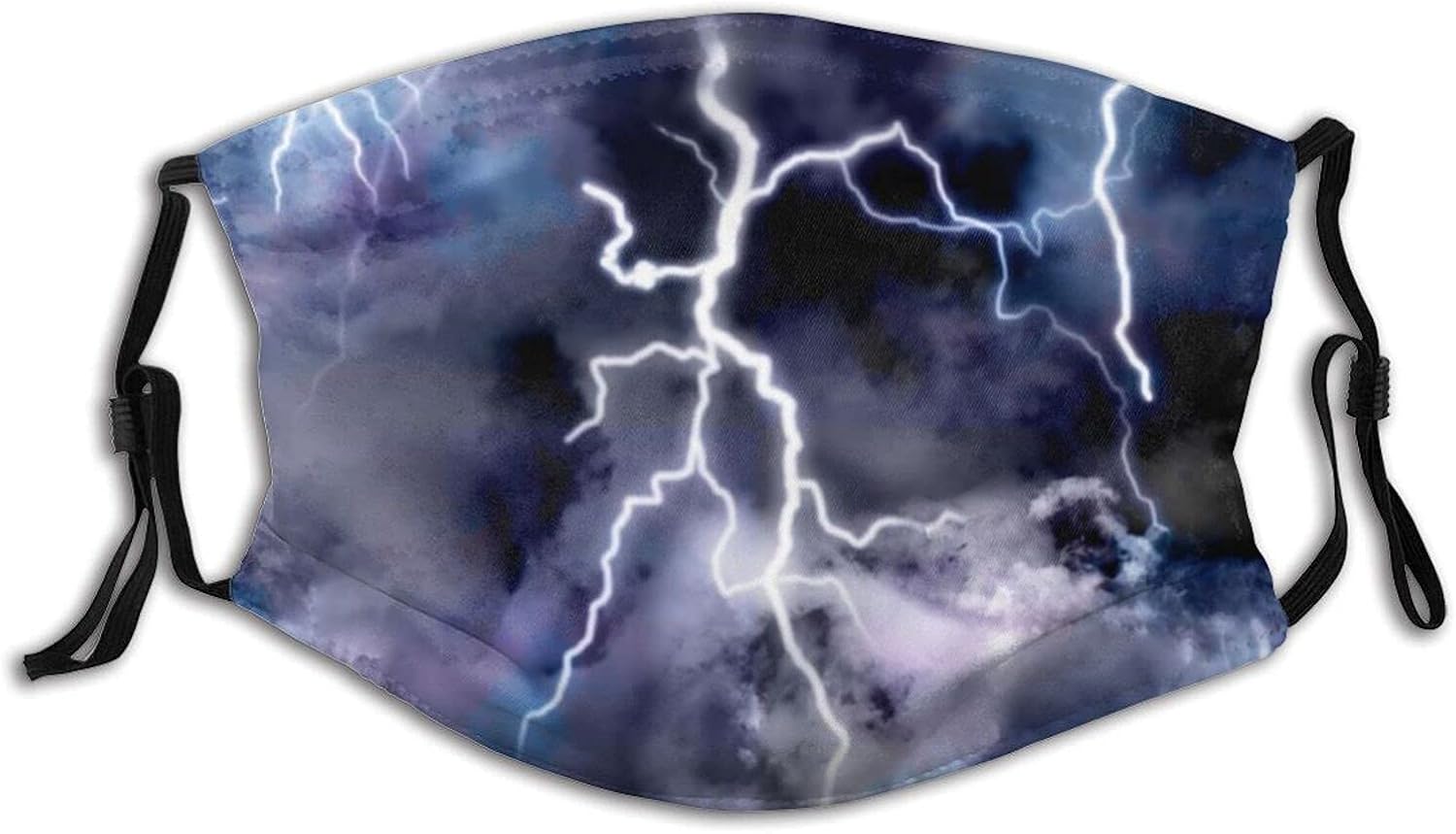 Lightning Face Mask with 2 Pcs Filters,Fantasy Mask Reusable Washable