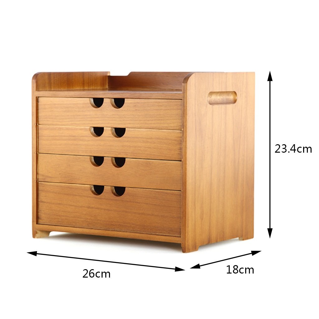 größe : Four floors-26 * 18 * 23.4cm Aufbewahrungsbox ERRU Holz Desktop