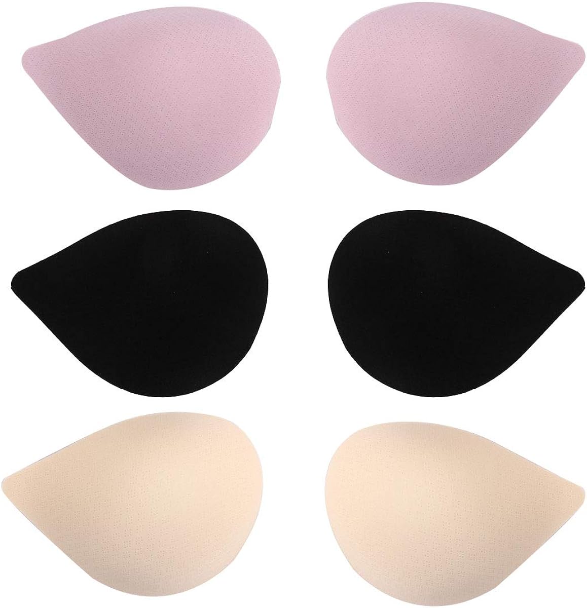 iiniim 3 Pairs Removable Dropshaped Bra Pads Inserts Cups Sports Push