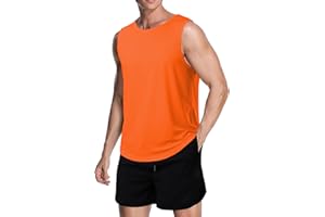 meioro Men's Mesh Tank Top Shirt Quick Drying Sleeveless Shirts Fitted Muscle Tank Tops Sport Round Neck T-Shirt