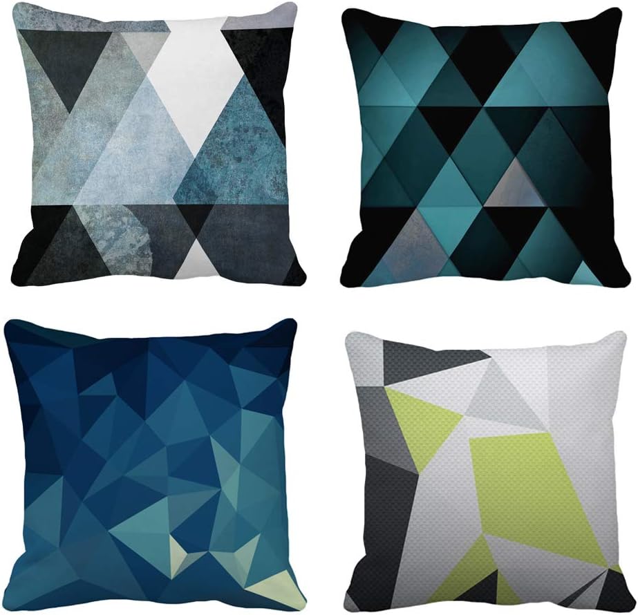Fukeen Set of 4 Geometry Pillow Cases Modern Home Decor
