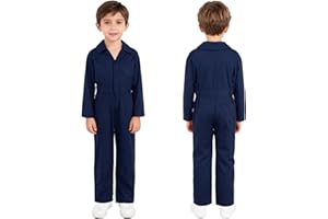 Yiesvsov Kids Boys Girls Coverall Overall Breathable Mechanic Carnival Festival Fancy Dress Up Suit Jumpsuit Workwear