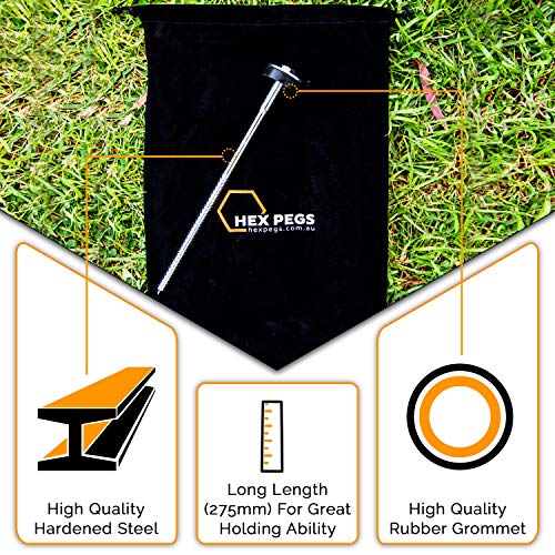 HEX PEGS Drillable Tent Stakes Tired of Hammering Camping Tent Pegs