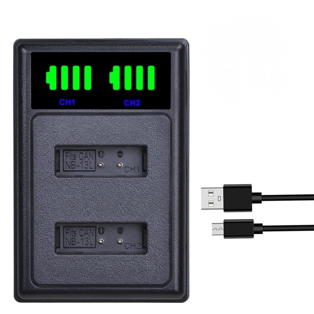 PowerTrust NB-13L Battery Charger for PowerShot G7 X, G5 X, G9 X, SX740, SX720, SX730, SX620, G1 X Mark III