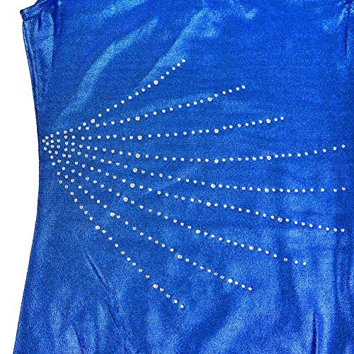 Tigerhu Leotards for Girls Gymnastics Athletic Sparkly Dancewear Activewear, Blue 10