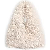 Faux Fur Large Hobo Shoulder Bag for Women Y2K Fluffy Handbag and Purses Cute Plush Furry Totes