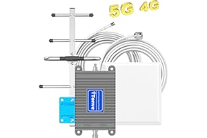TONVE Cell Phone Booster for Home - Boost 4G LTE 5G Data for Verizon AT&T and T-Mobile - Dual Band 700MHz Band 12/17/13 Cell Signal Repeater kit with High Gain Panel+Yagi Antenna