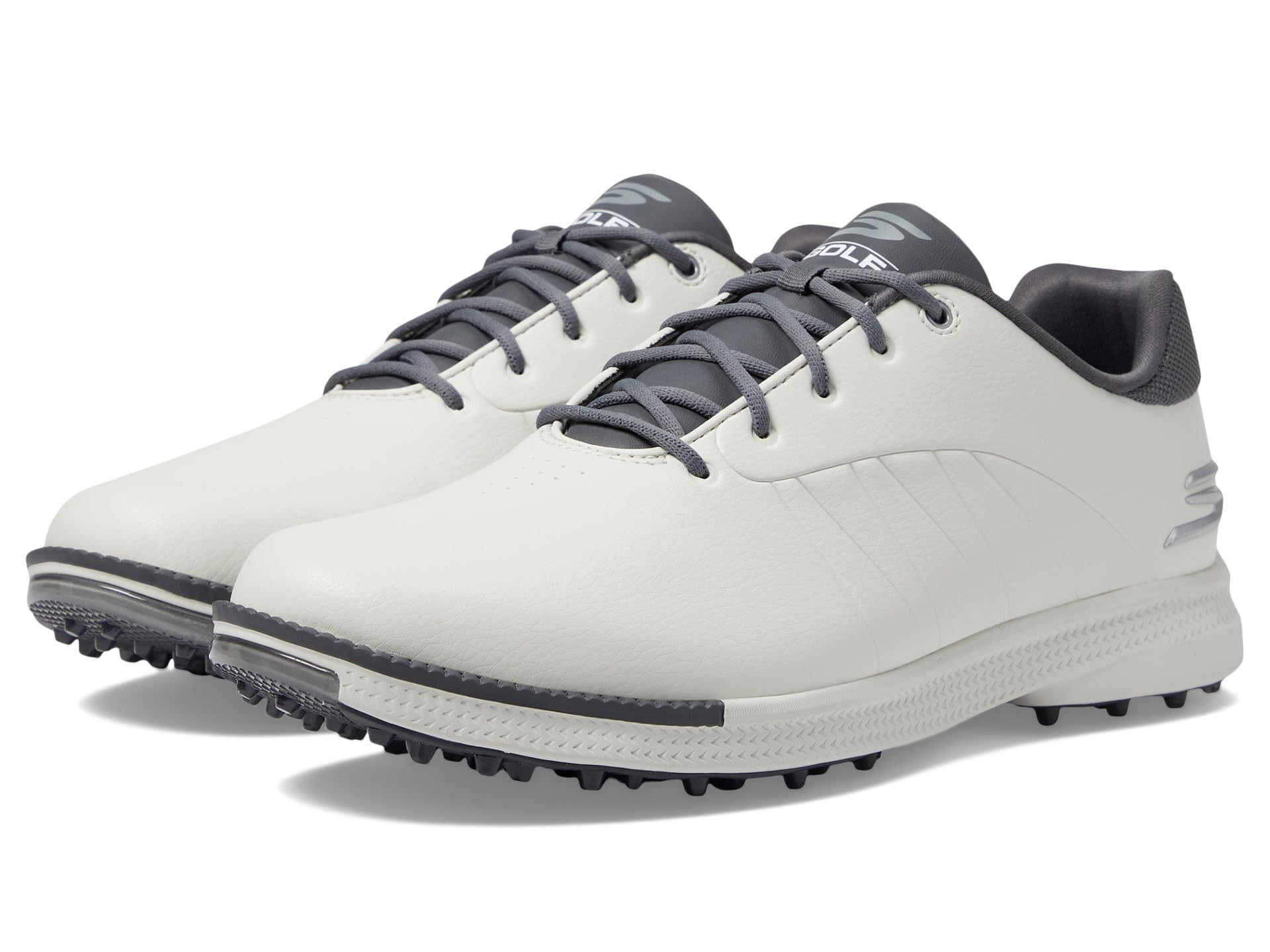 Skechers Men's Tempo Waterproof Golf Shoes Sneaker, Natural/Gray, 8 Image Skechers Men's Tempo Waterproof Golf Shoes Sneaker, Natural/Gray, 8 Image