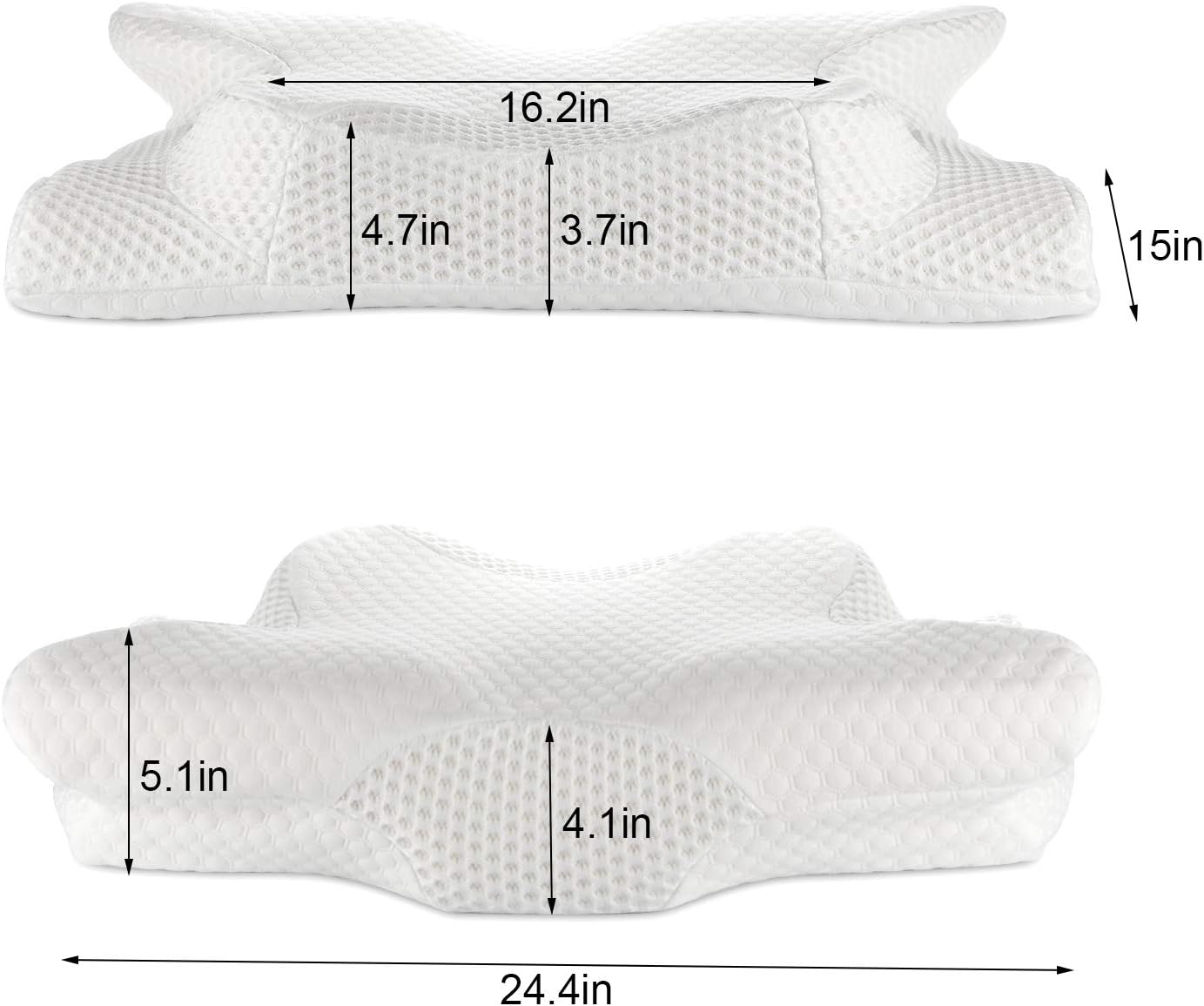 Cervical Pillow Contour Pillow for Neck and Shoulder Pain, Coisum Orthopedic Memory Foam Pillow Ergonomic Bed Pillow for Side Sleepers Back Sleepers, Neck Support Pillow with Hypoallergenic Pillowcase: Home & Kitchen