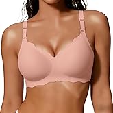 COCOMARTS Jelly Bras for Women No Underwire Scalloped Push Up Wireless Bralettes Seamless Soft Comfort Everyday Tshirt Bra