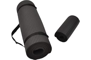 Fitvids All Purpose 1/2-Inch Extra Thick High Density Anti-Tear Exercise Yoga Mat and Knee Pad with Carrying Strap, Multiple Colors