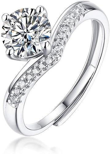 Amazon 光時工房 レディースリング シルバー 指輪 結婚指輪 婚約指輪 純銀製指輪 女性 人気 オープンリング エンゲージ リング プロポーズリング アクセサリー キュービックジルコニア 恋人 彼女 妻 フリーサイズ サイズ調整可能 専用ギフトボックスつき Princess