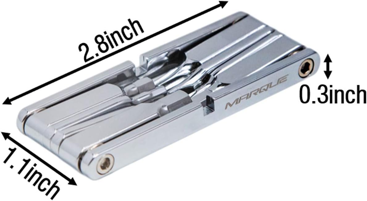 Marque Mini 10 Bike Multitool - 10 in 1 Bicycle Multi Tool Repair Kit for Road and Mountain Bikes. Pocket size with slim and portable profile for easy storage during road cycling and MTB-cyclist gift: Home Improvement