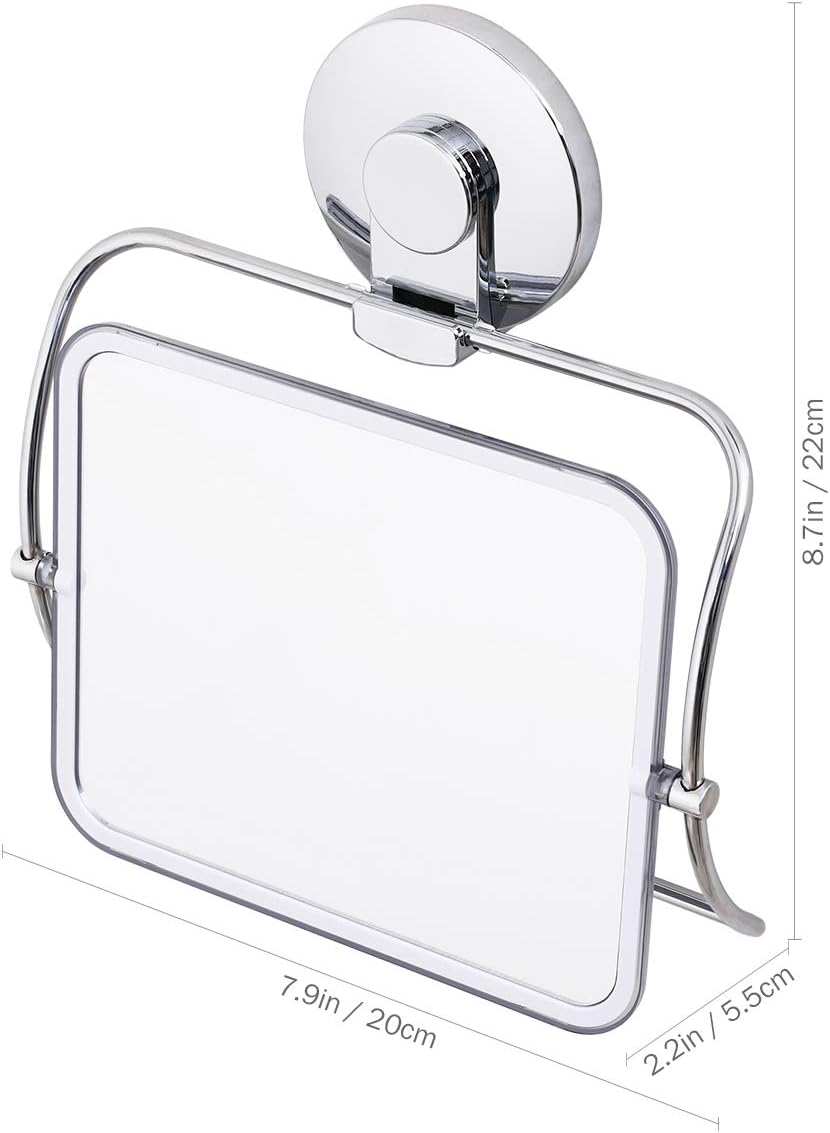 TAILI Shower Mirror NO-Drilling & Removable Shaving Mirrors Shatterproof & Rust-Resistant 360°Swivel for Bathroom Bedroom Vanity Countertop Traveling - Chrome: Kitchen & Dining
