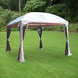 Garden Winds Replacement Canopy Top Cover and Netting for The BC Burgundy Dome Gazebo - RipLock 350