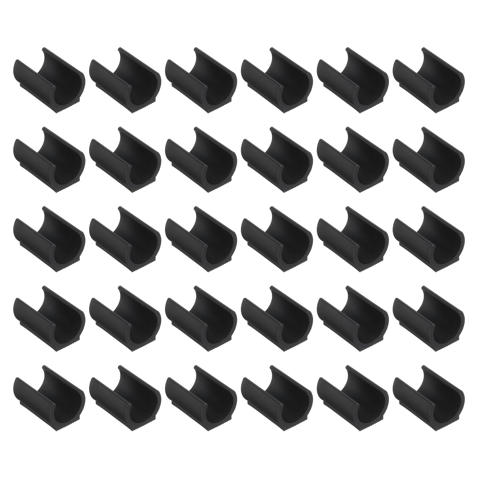 PATIKIL 25mm Rectangle Chair Leg Cover, 40Pcs Plastic Non-Slip Furniture Feet Protectors Tips Covers Floor Glides Tubing Caps for Office Home, Black