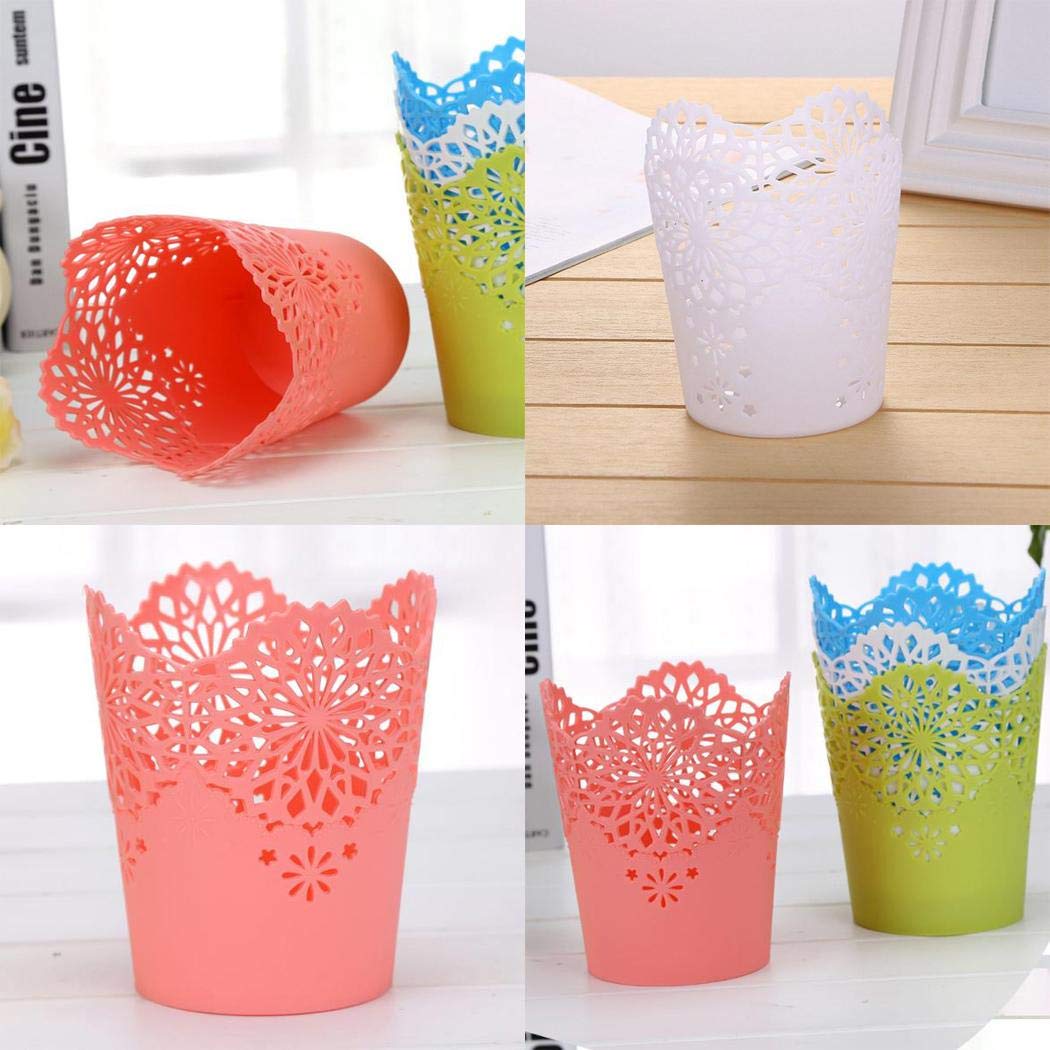 XioNiu Home Hollow Flower Storage Basket Pen Pencil Pot Holder Desktop Organizer Shelf Baskets