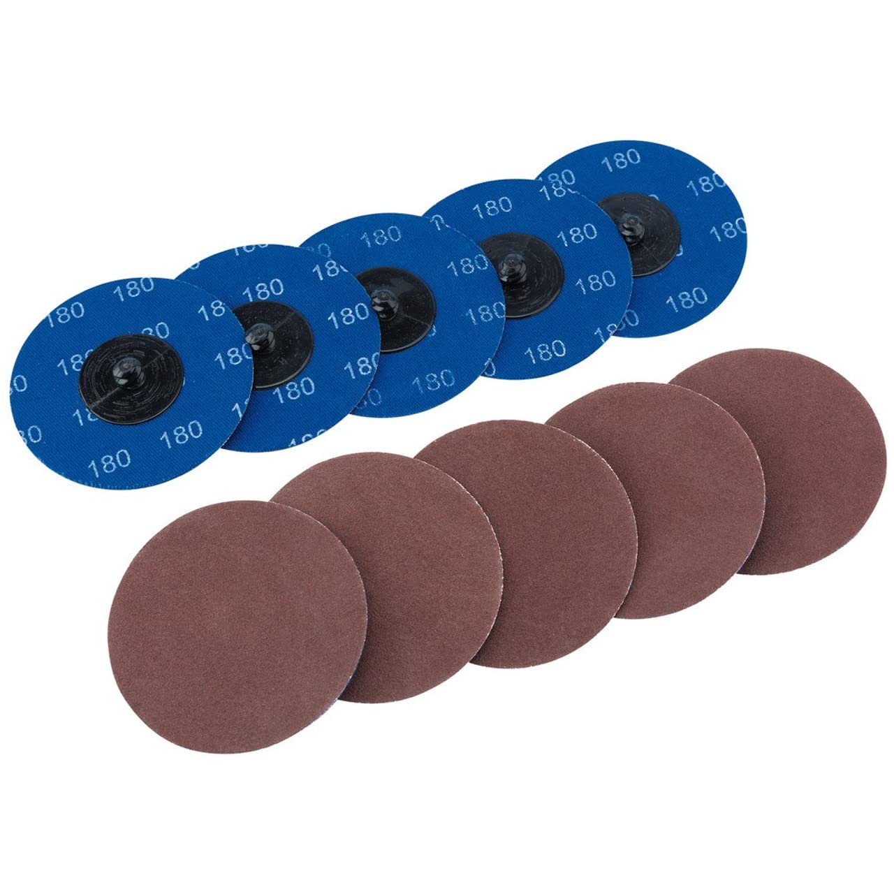 Draper SD3AB 180 Grit Aluminium Oxide Sanding Discs, Blue, 75 mm, Set of 10 Piece