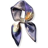 PoeticEHome 100% Pure Mulberry Silk Square Scarf 27"x27" Women Neckerchief Headscarf Gift Packed