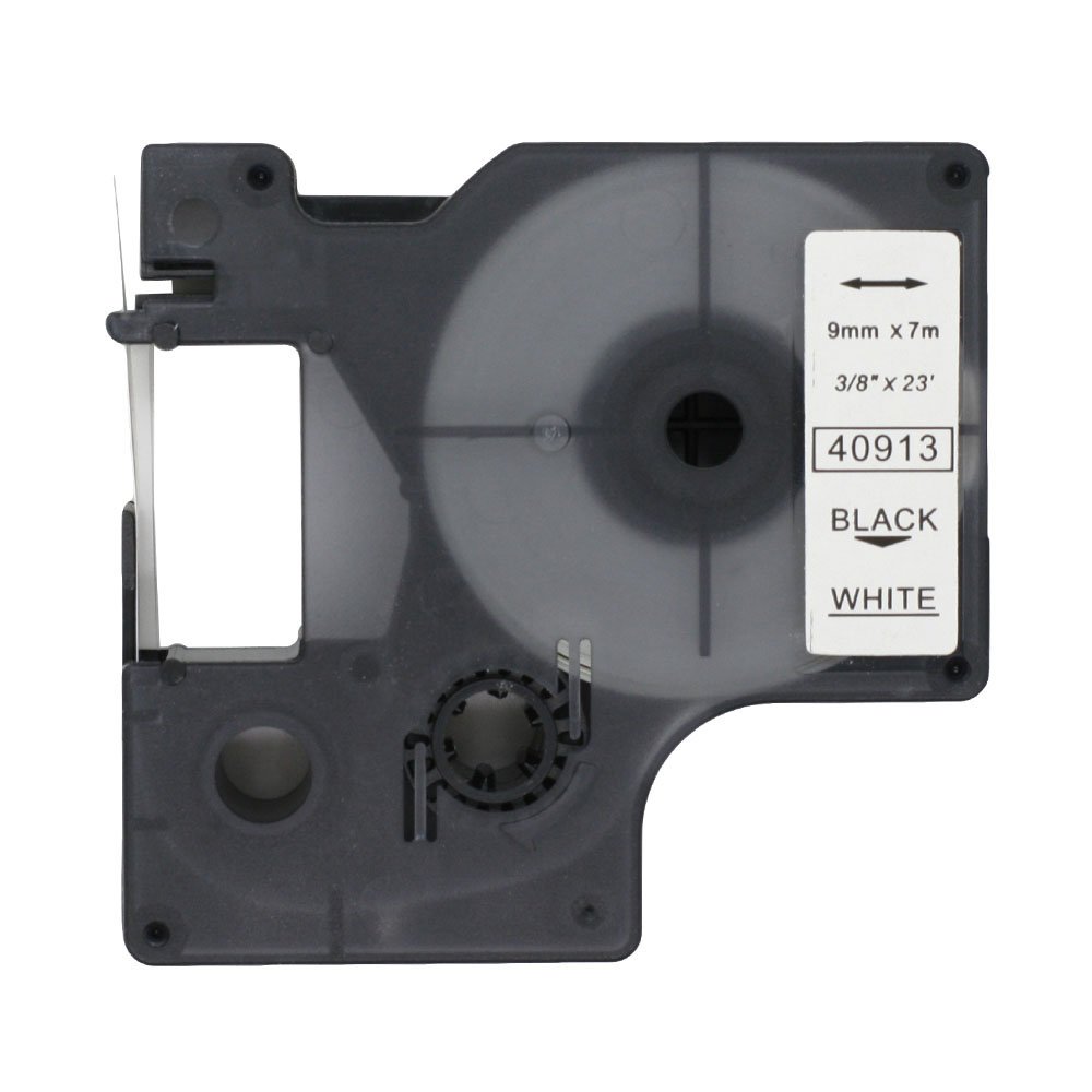 Fassport 1 Pack Black on White Label Tape Compatible for DYMO D1 40913 9mm 3/8"