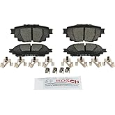 BOSCH BE2305H Blue Ceramic Disc Brake Pad Set with Hardware - Rear | Compatible with Select Lexus IS, NX, RC, RX, RZ, TX; Toyota bZ4X, Corolla, Crown, Highlander, RAV4 Prime, Sienna + More