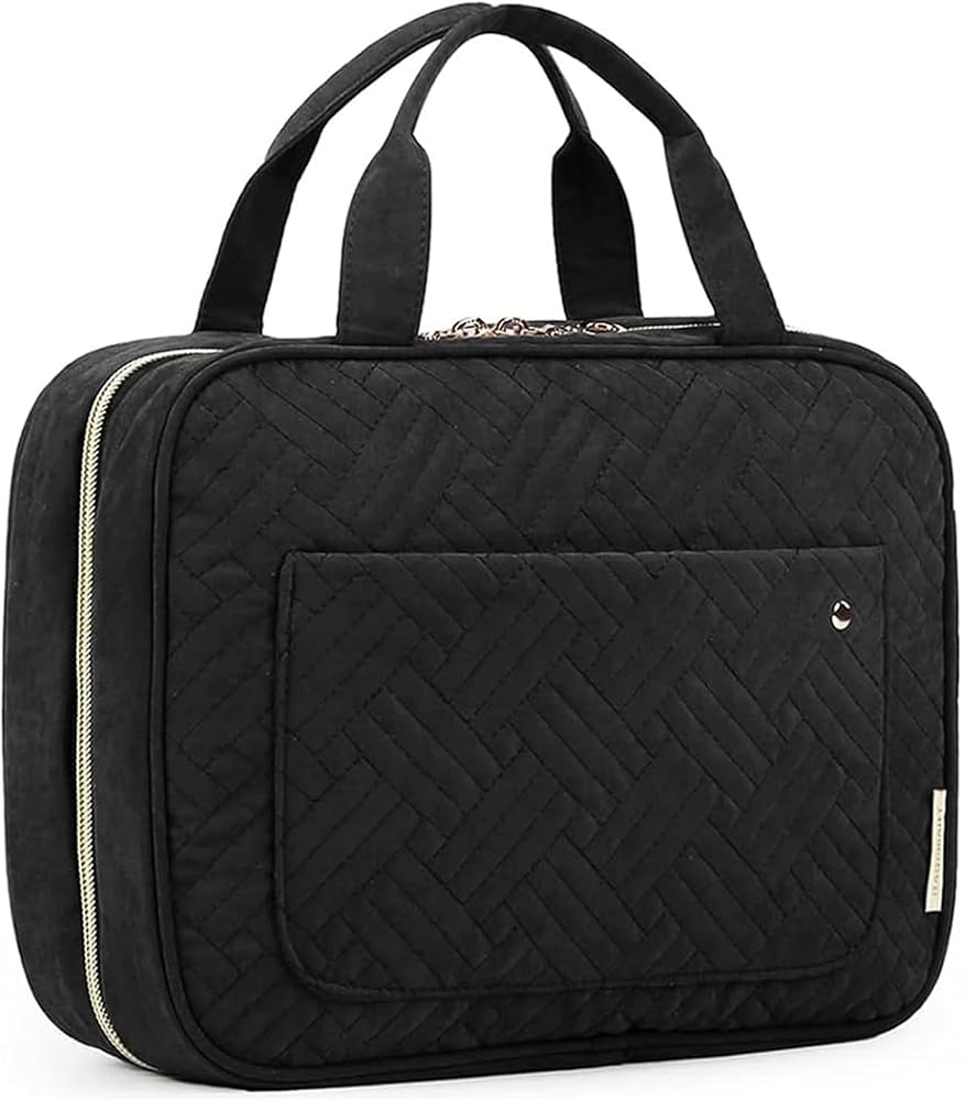 BAGSMART Large Toiletry Bag Travel Bag with Hanging Hook, Water-resistant Makeup Cosmetic Bag Travel Organizer for Accessorie