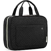 BAGSMART Toiletry Bag Travel Bag with Hanging Hook, Water-Resistant Makeup Cosmetic Bag Travel Organizer for Accessories, Sha