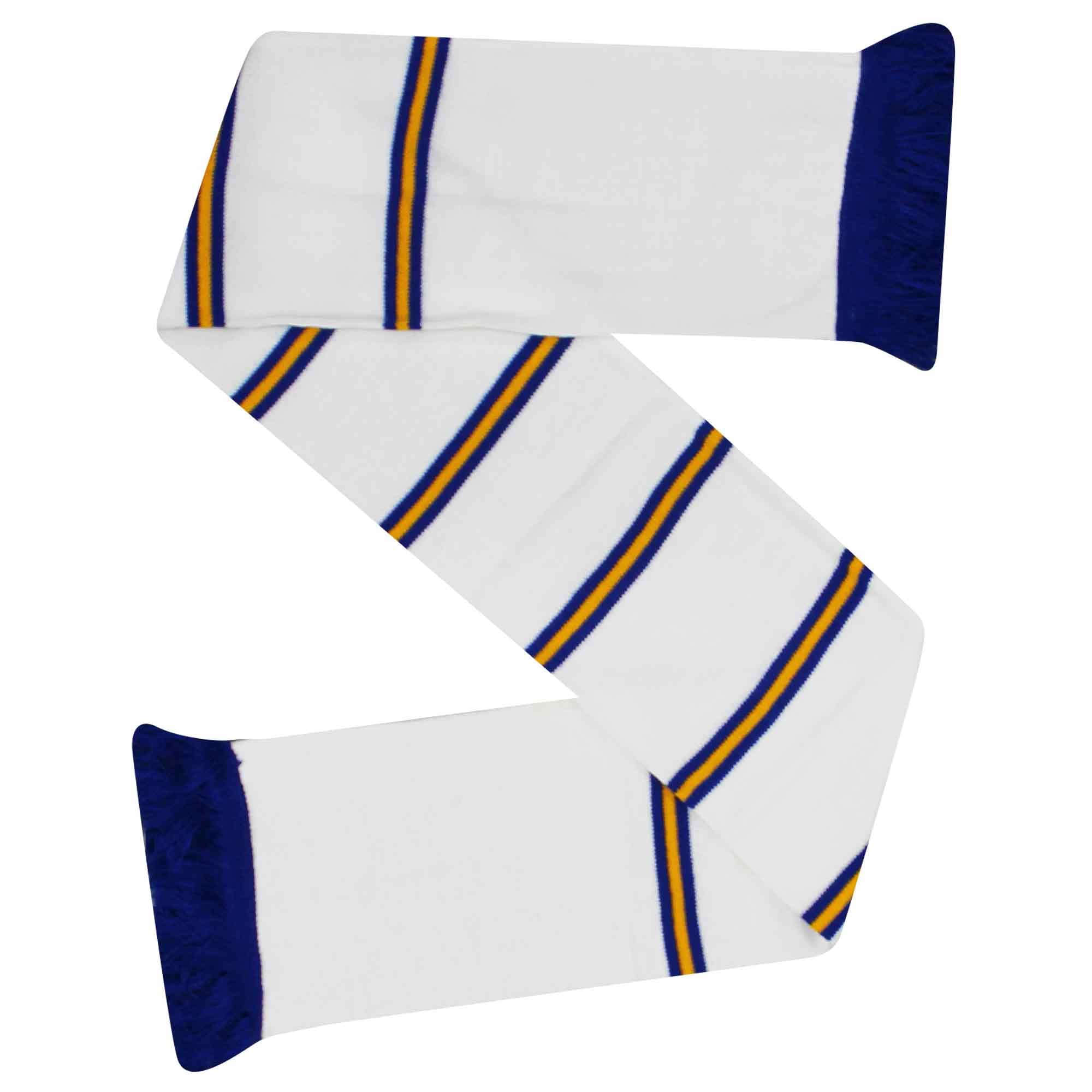 GIFTS 4 ALL Retro Style Torquay United Fans Bar Scarf, White Blue & Yellow Torquay Bar Scarf, Torquay Football Fans Scarf, Torquay Match Day Scarf