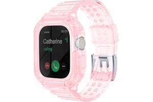 SXTDDSP Compatible for Clear Apple Watch Band with Bumper Case 49mm 45mm 44mm 42mm 41mm 40mm 38mm, Women Men Jelly Crystal Sport Cover Strap for iWatch Ultra Series 9 8 7 6 5 4 3 2 1 SE