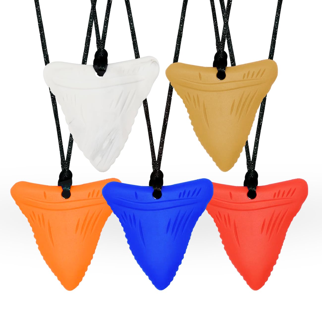 Tuxepoc Silicone Sensory Chew Necklaces for Kids, ADHD, Autism, Multicolor