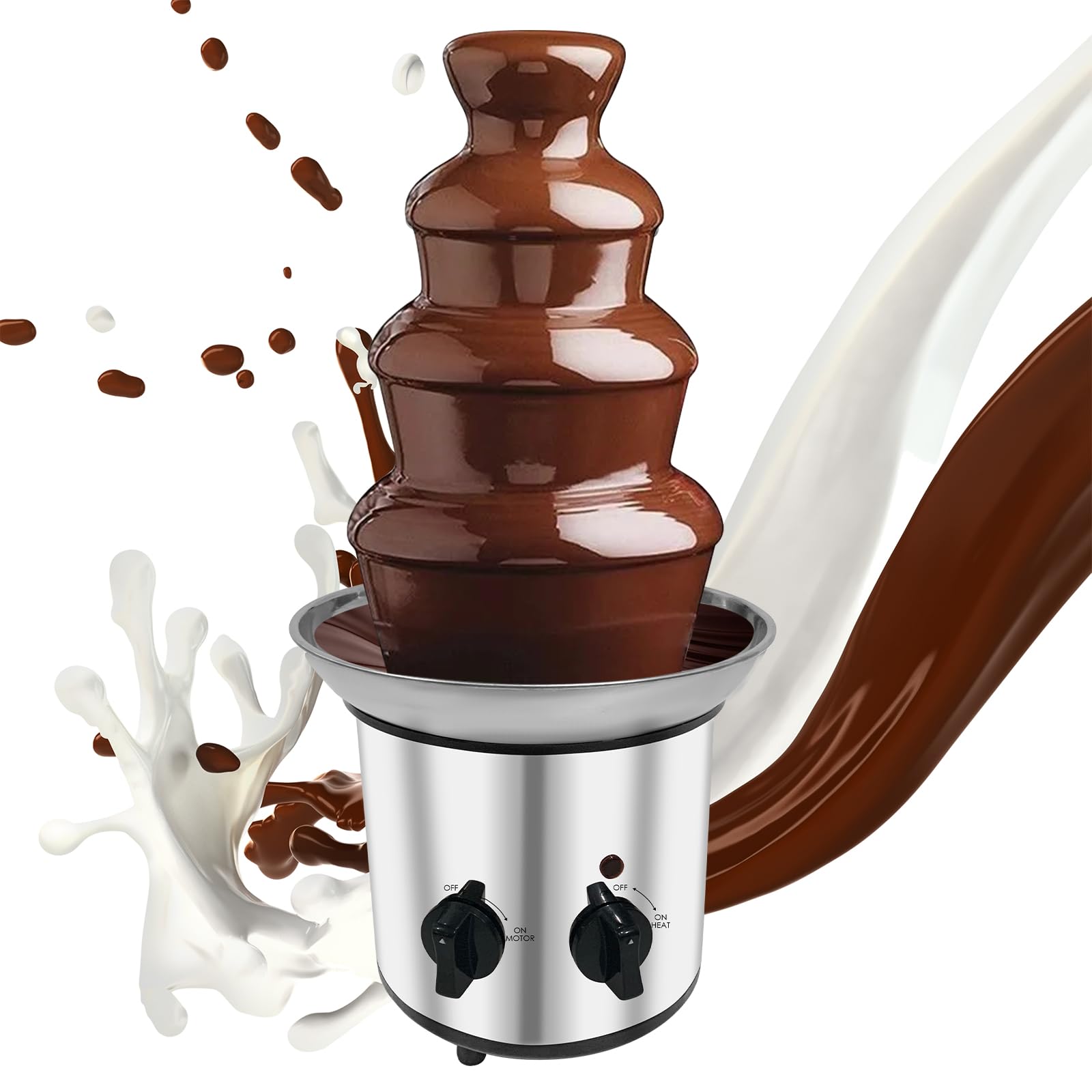 Photo 1 of Chocolate Fountain Machine Electric Chocolate Fondue Fountain Machine 4 Tier Stainless Steel 4-Pound Capacity for Chocolate, Butter, Cheese