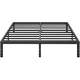 Cieemine 10 Inch King Size Bed Frame, Platform Metal Bed Frame King Heavy Duty Steel Slat Mattress Foundation, No Box Spring Needed, Easy Assembly, Noise-Free, Black