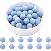 arricraft About 8mm Natural Stone Beads, Natural Angelite Round Beads, Genuine Gemstone Loose Beads for Bracelet Necklace Jewelry Making