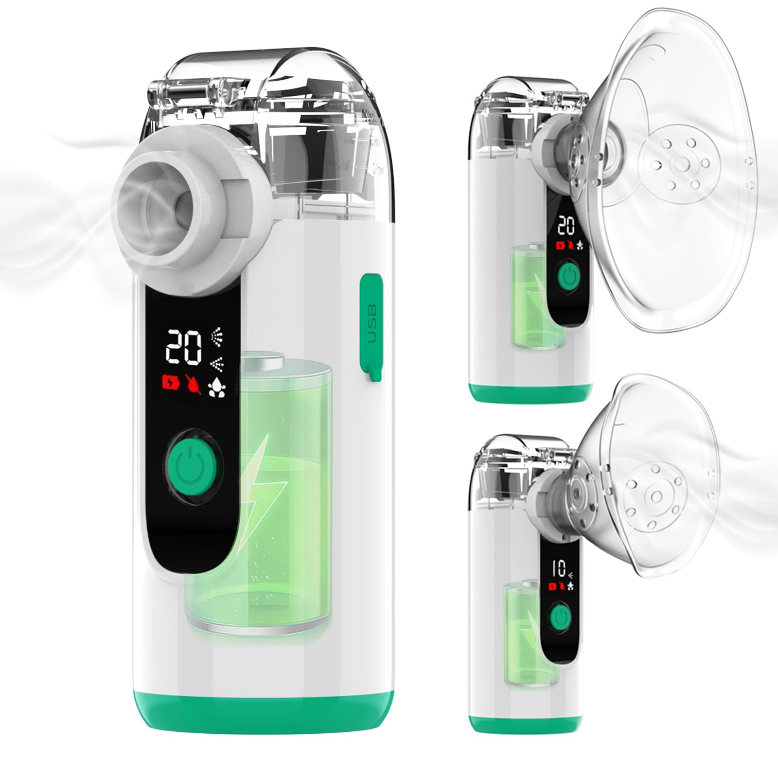 Photo 1 of Hand-held Nebulizer for Respiratory System, Portable Nebulizer with Self-Clean Mode, Rechargeable Nebulizer for Home Office Travel