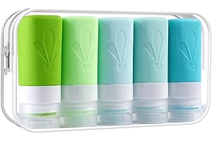 INSFIT Travel Bottles for Toiletries, TSA Approved 2oz Travel Size Containers, BPA Free Leak Proof Squeezable Silicone Tubes for Shampoo Conditioner Lotion Soap with Labels