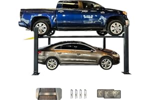 KATOOL 8500 lbs 4 Post Car Lift with Casters Kits Extra Tall Extra Long Extra Wide 4-Post Portable Storage Service Lift Home Parking Lift (KT-4H8500)