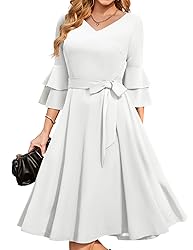 DRESSTELLS White Cocktail Dress for Women 2025 Tea
