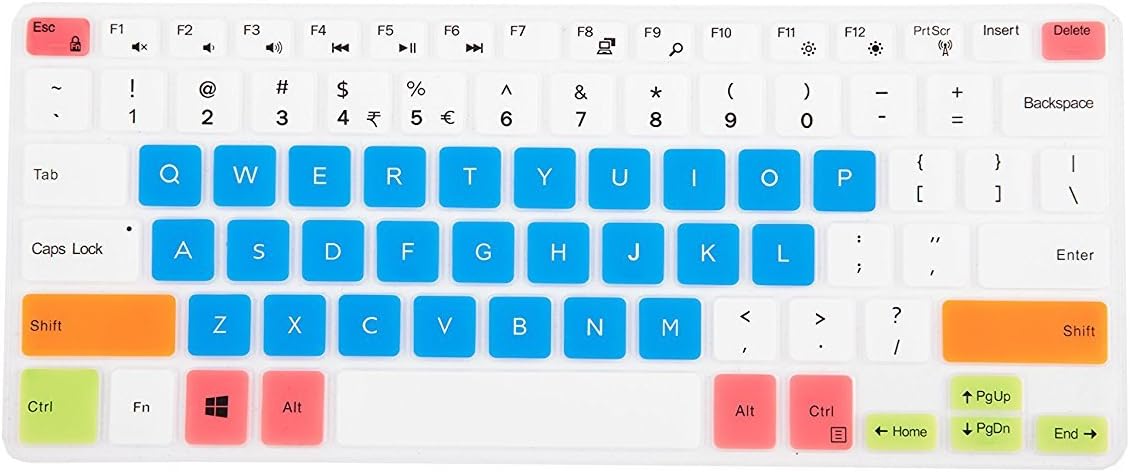 Leze - Ultra Thin Silicone Laptop Keyboard Cover Skin Protector for 11.6" Dell Inspiron 11-3162 11-3168 11-3169 11-3179 i3162 i3168 i3169 i3179 Laptop - White Blue