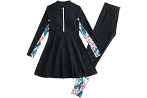 Muslim Swimsuit for Girls Long Sleeve Burkini Swimwear Rash Guard Teens Modest Bathing Suit