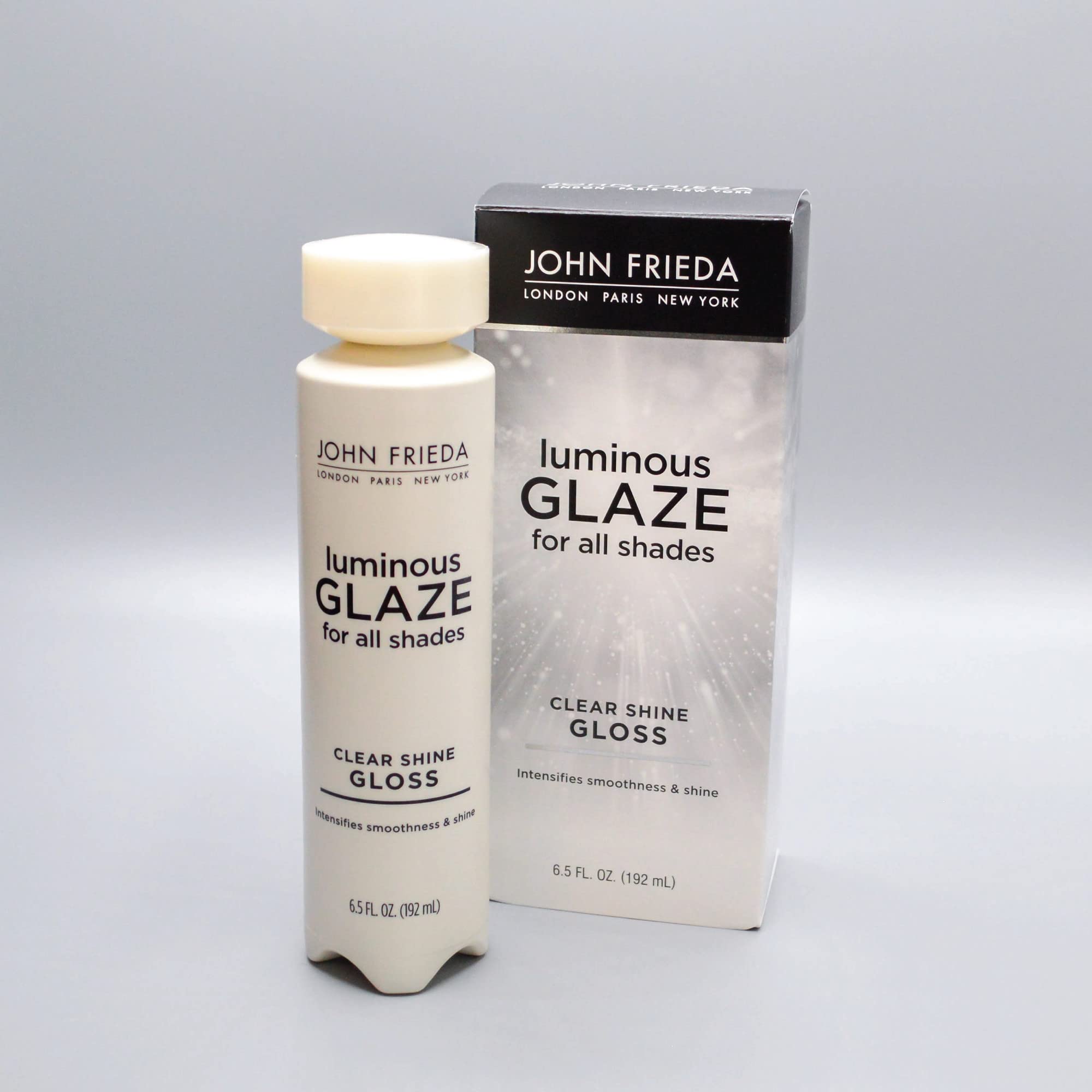 John Frieda Luminous Glaze Clear Shine Hair Gloss, Enhances Color and Adds Gloss for a Reflective Sheen on Color-Treated or Natural Hair, 6.5 Oz, Pack of 2