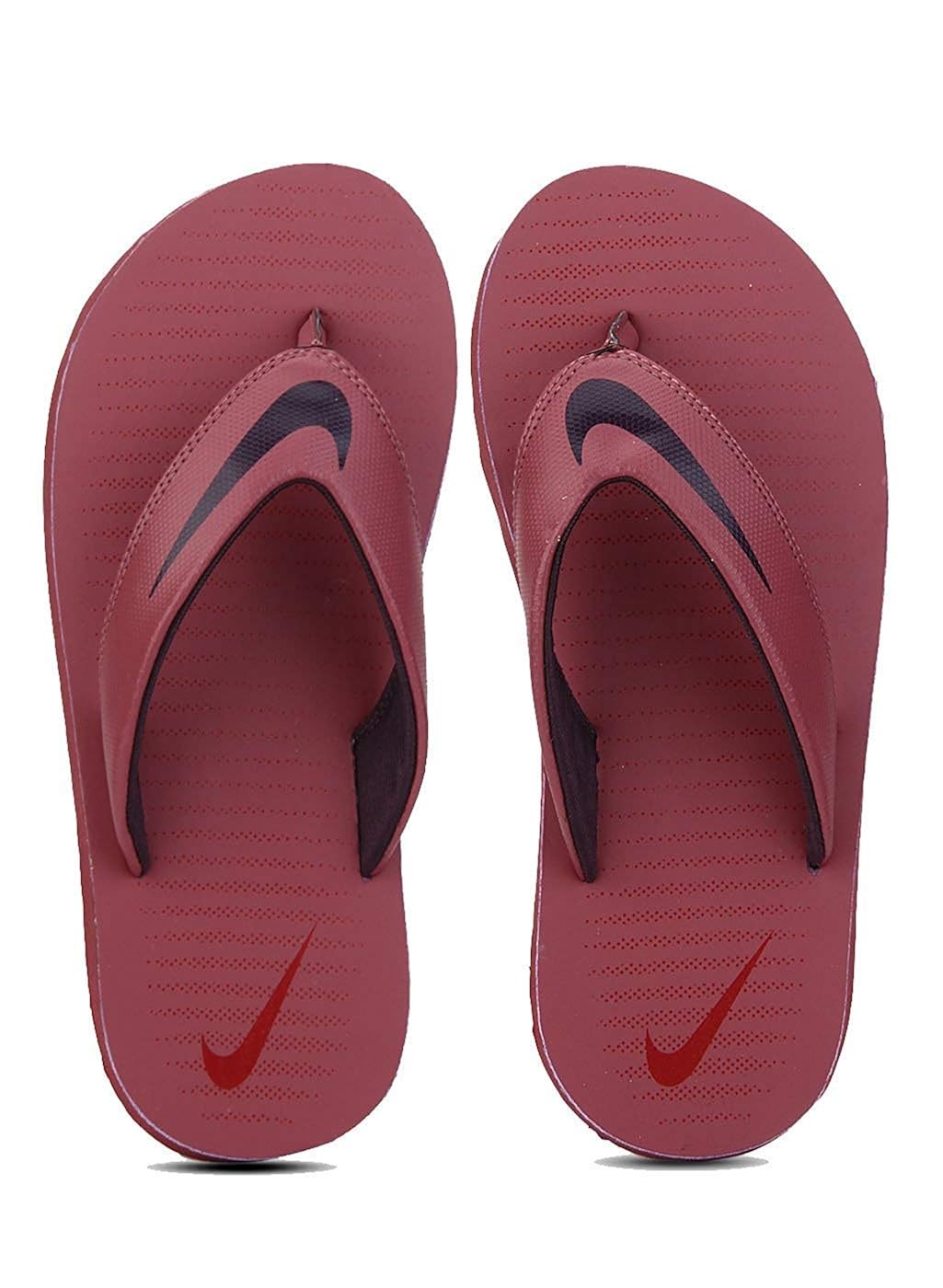 maroon nike flip flops