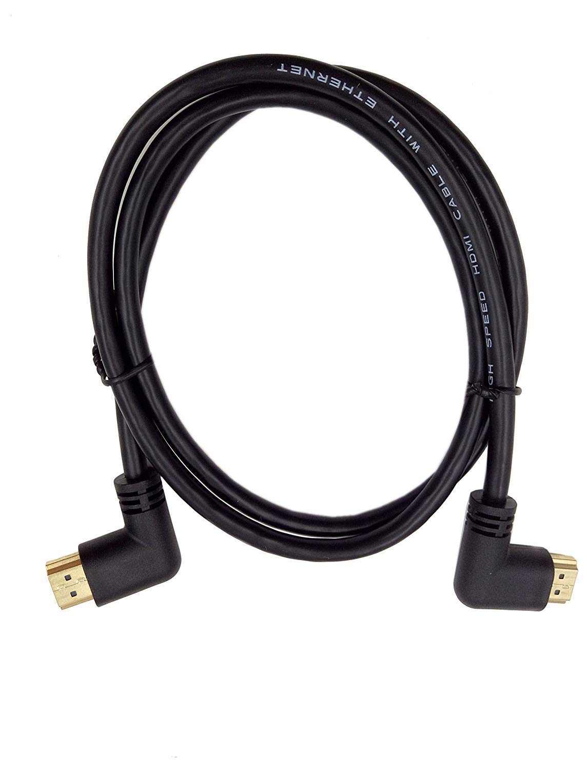 Halokny HDMI 2.0 Cable, 3Ft/1M Gold-Plated 90 Degree HDMI Male to Male Left to Right Angle Cable 60Hz, Support 4K Ultra HD, 3D Video, Ethernet, More (M/M)